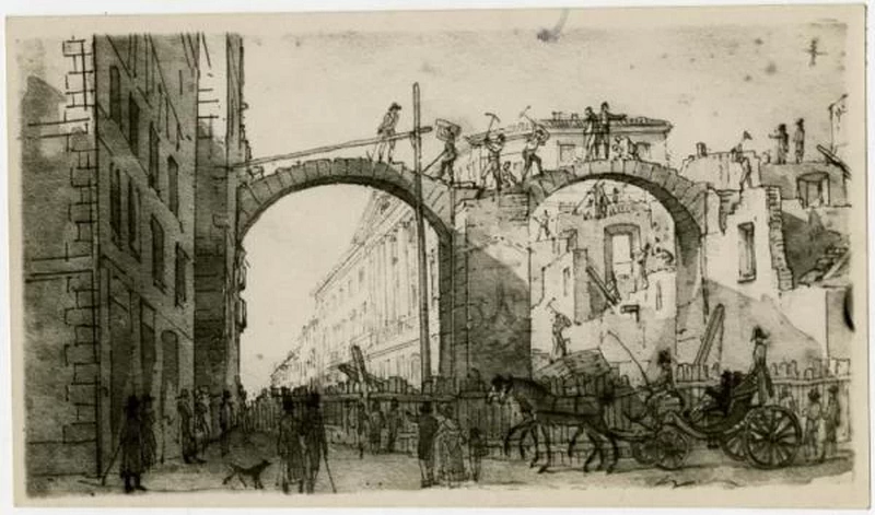 Demolizione della Pusterla di Porta Orientale - Alessandria, Biblioteca Civica